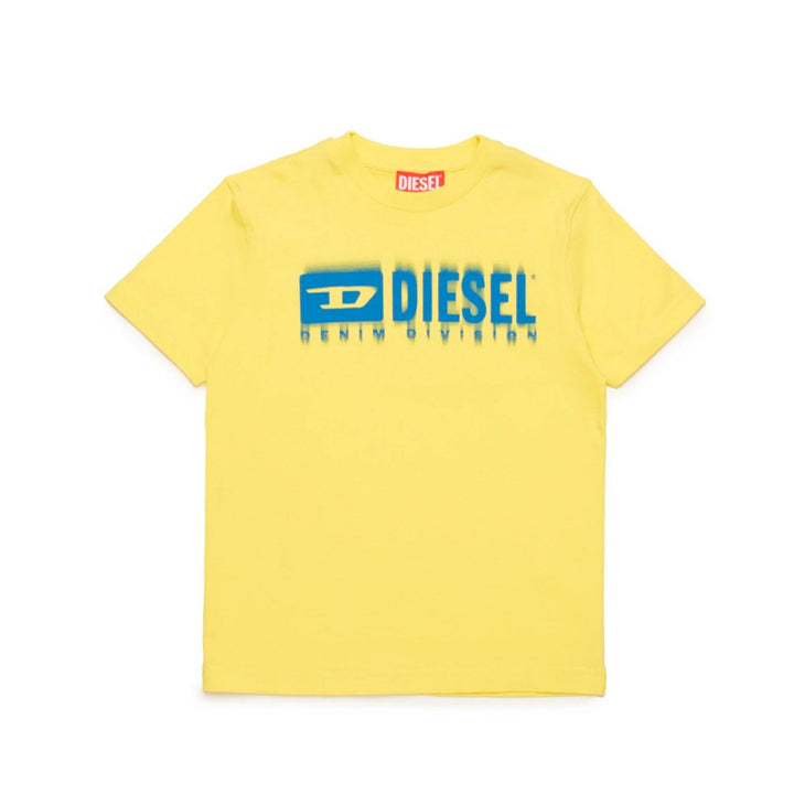 Diesel Kids Blurred Logo Icron T-Shirt - Yellow - 8Y