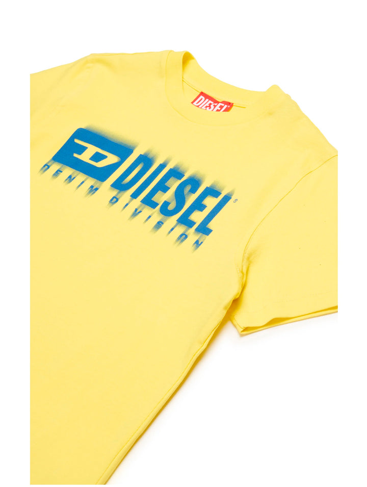 Diesel Kids Blurred Logo Icron T-Shirt - Yellow - 8Y