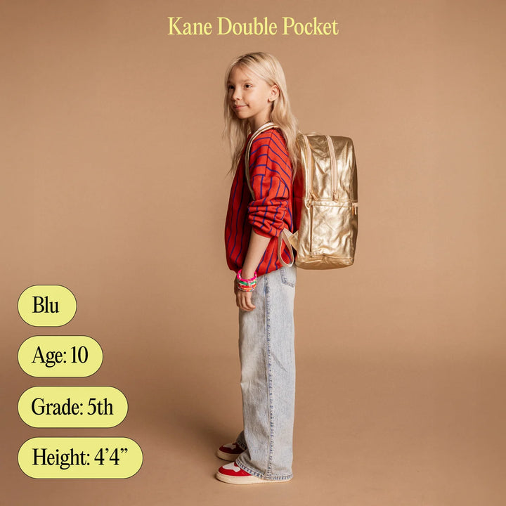 State Bags Kane Kids Double Pocket Backpack - Blue Gradient Diagonal Zipper