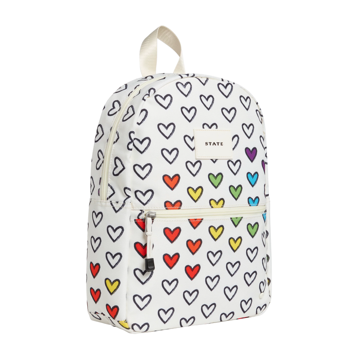 State Bags Kane Kids Mini Travel Backpack in Rainbow Hearts