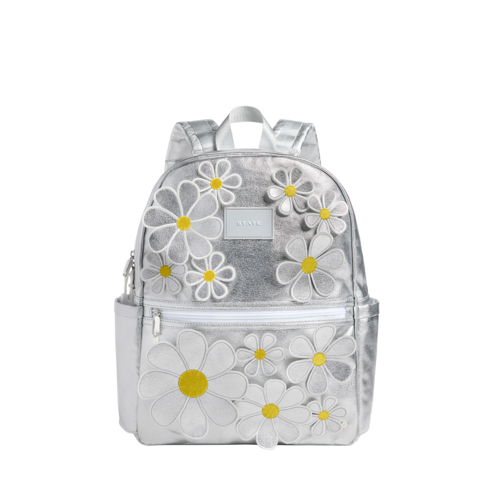 State Bags Kane Kids Backpack in Metallic 3D Daisies