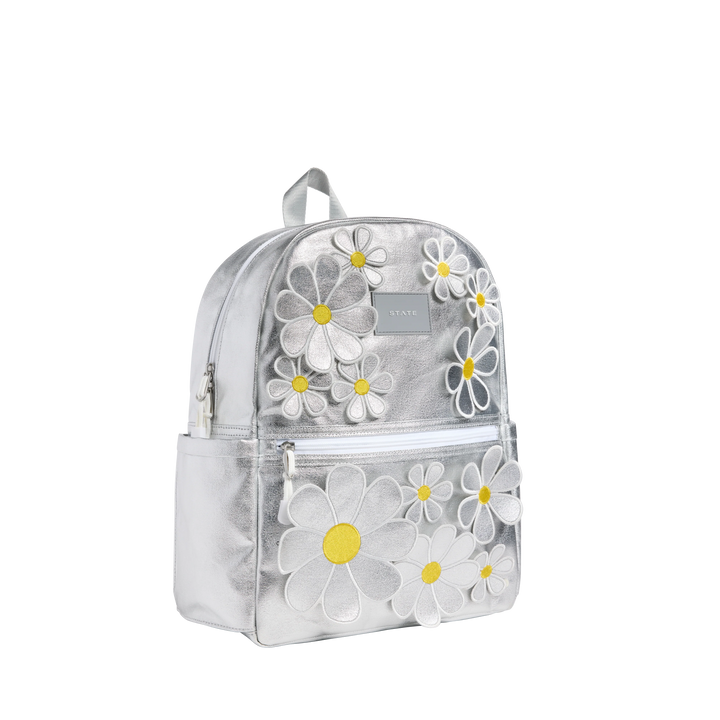 State Bags Kane Kids Backpack in Metallic 3D Daisies