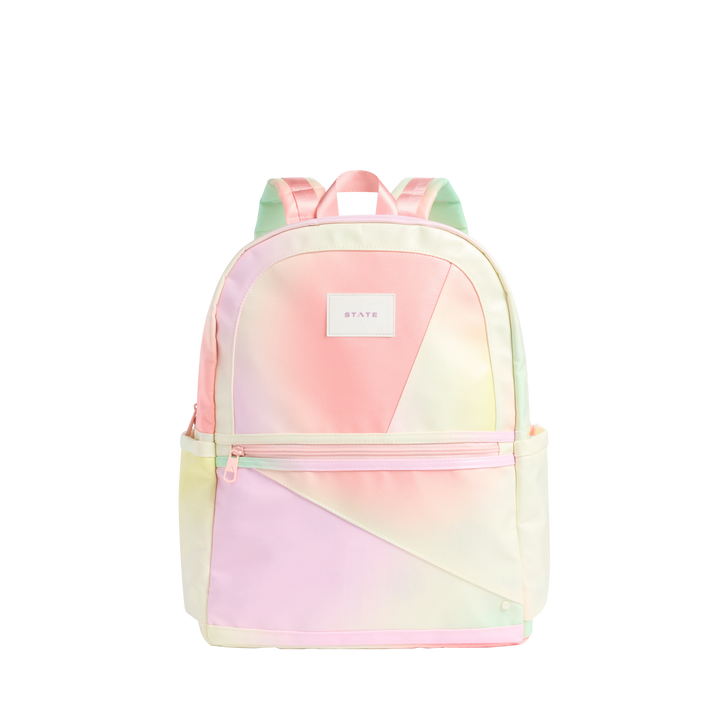 State Bags Kane Kids Double Pocket Large Backpack - Metallic Tie Dye Patchwork