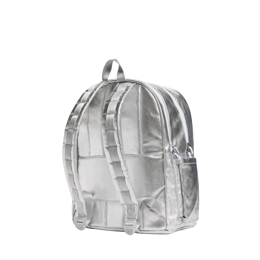 >State Bags Kane Kids Double Pocket Backpack - Metallic Fuzzy Hearts