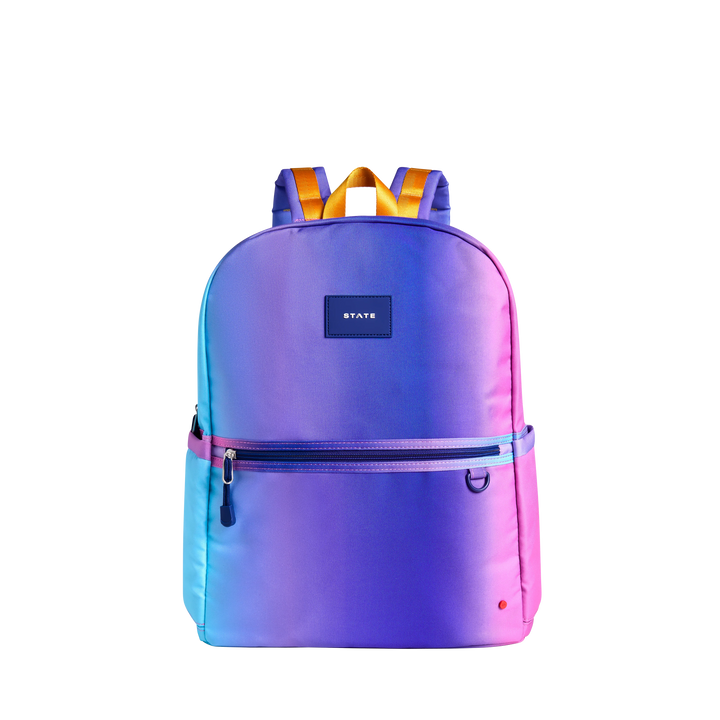 State Bags Kane Kids Double Pocket Large Backpack in Blue/Pink Gradient