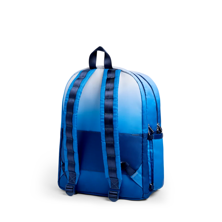 State Bags Kane Kids Double Pocket Backpack - Blue Gradient Diagonal Zipper