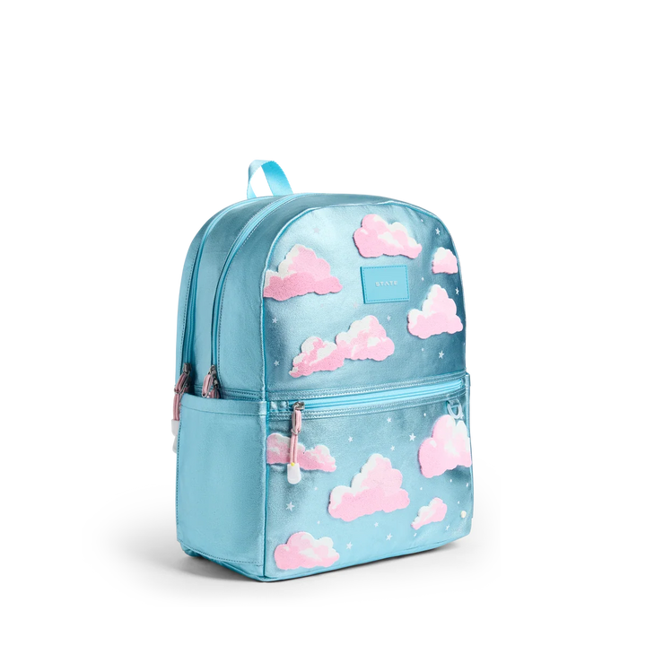 State Bags Kane Kids Double Pocket Backpack - Metallic | Clouds
