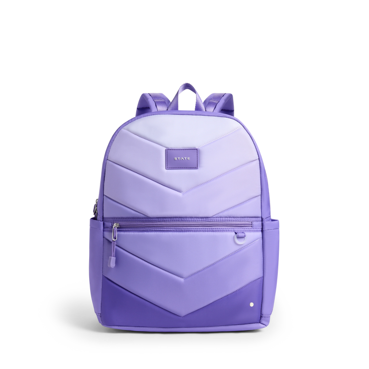 State Bags Kane Kids Double Pocket Large Backpack in Lilac Chevron