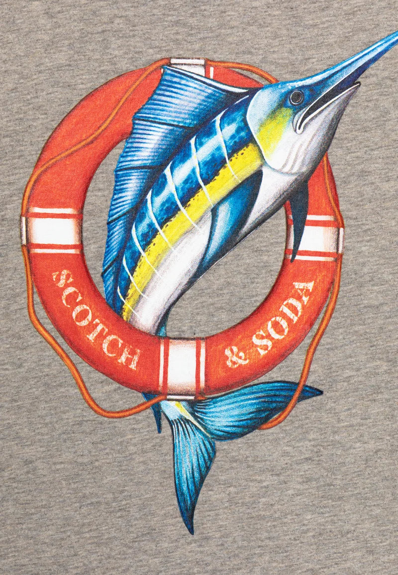 Scotch & Soda Kids Conversion Artwork T-Shirt - Grey Melange