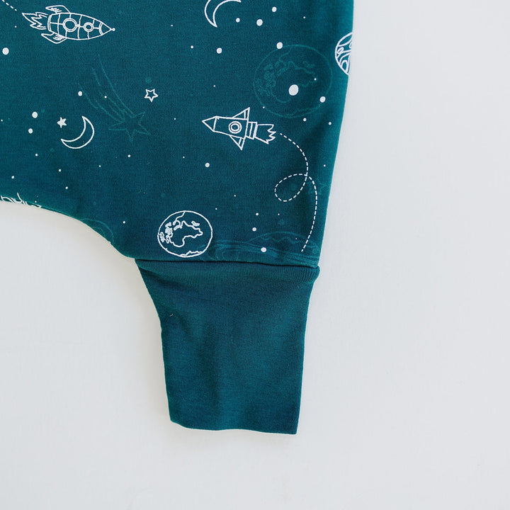 Woolino Merino Wool 4 Season Baby Sleep Bag with FEET opening in GLOW IN THE DARK SPACE