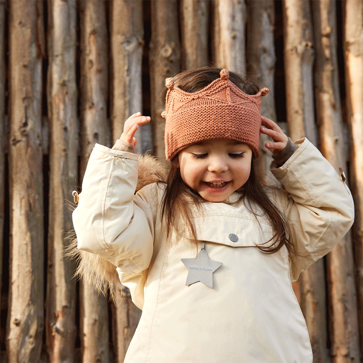 MINI A TURE Kids WANG Winter Jacket w/ Fur Hat in Angora Cream