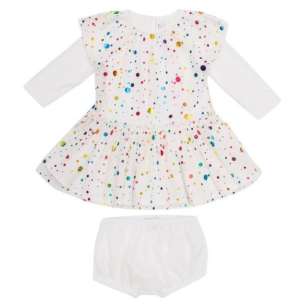 STELLA MCCARTNEY Baby Girl Peach Printed Flared Dress & Panty