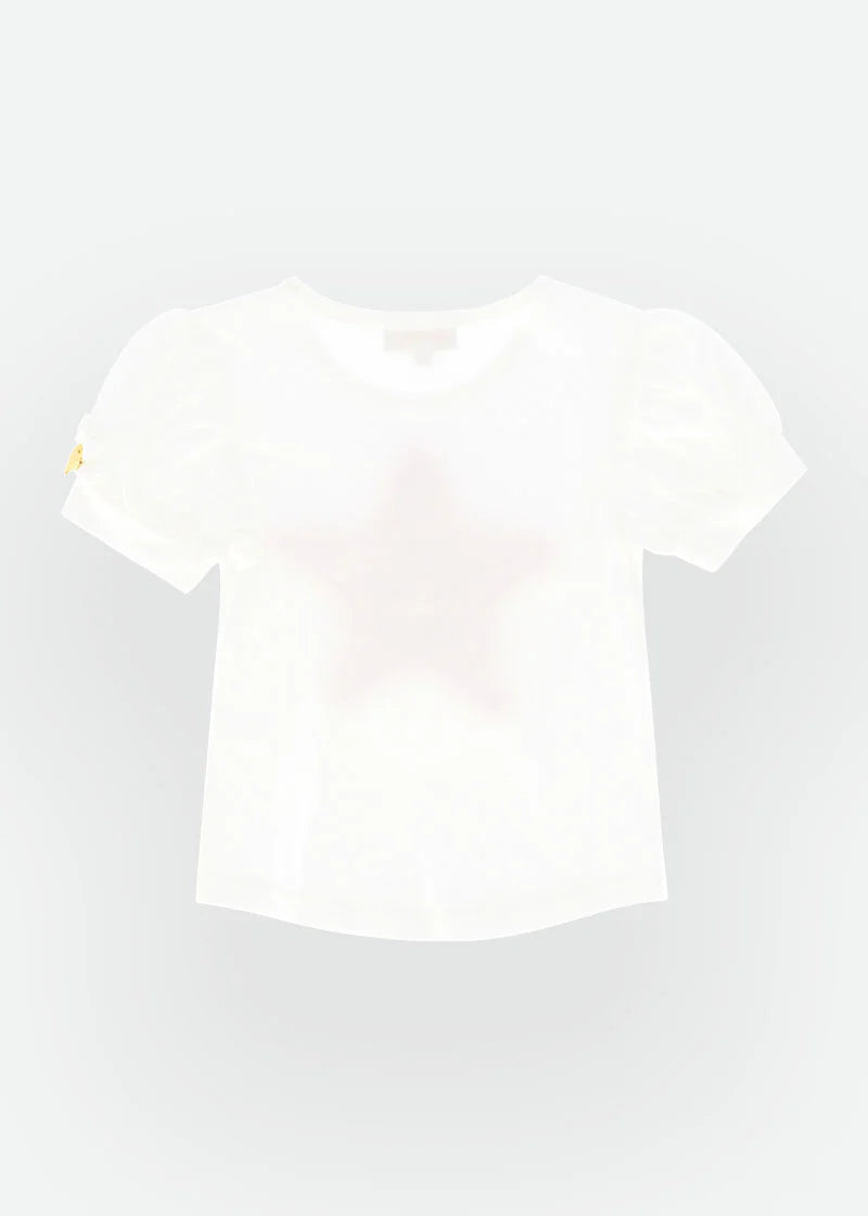 Angel's Face Kids Girls Suvannah Pink Ruffle Star Tee - Snowdrop