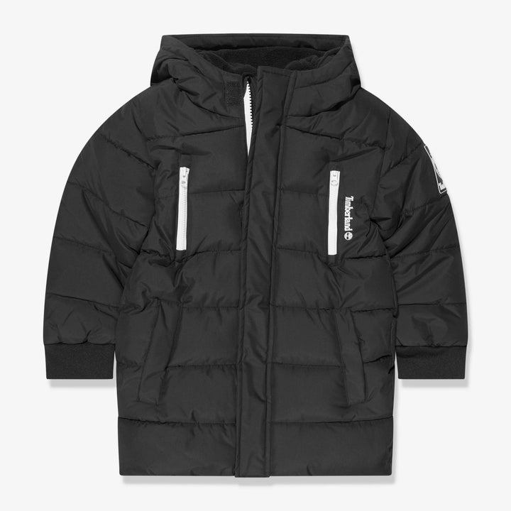 Timberland Kids Boys Long Puffer Jacket in Black