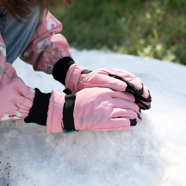 >Jan & Jul Kids Waterproof Snow Gloves - Dusty Pink