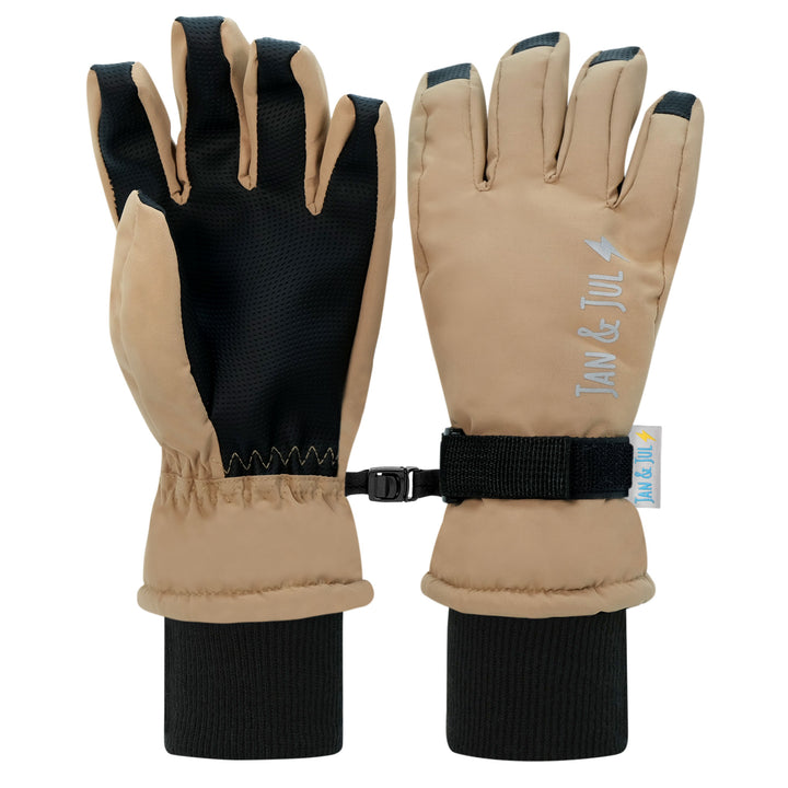 >Jan & Jul Kids Waterproof Snow Gloves - Soft Brown