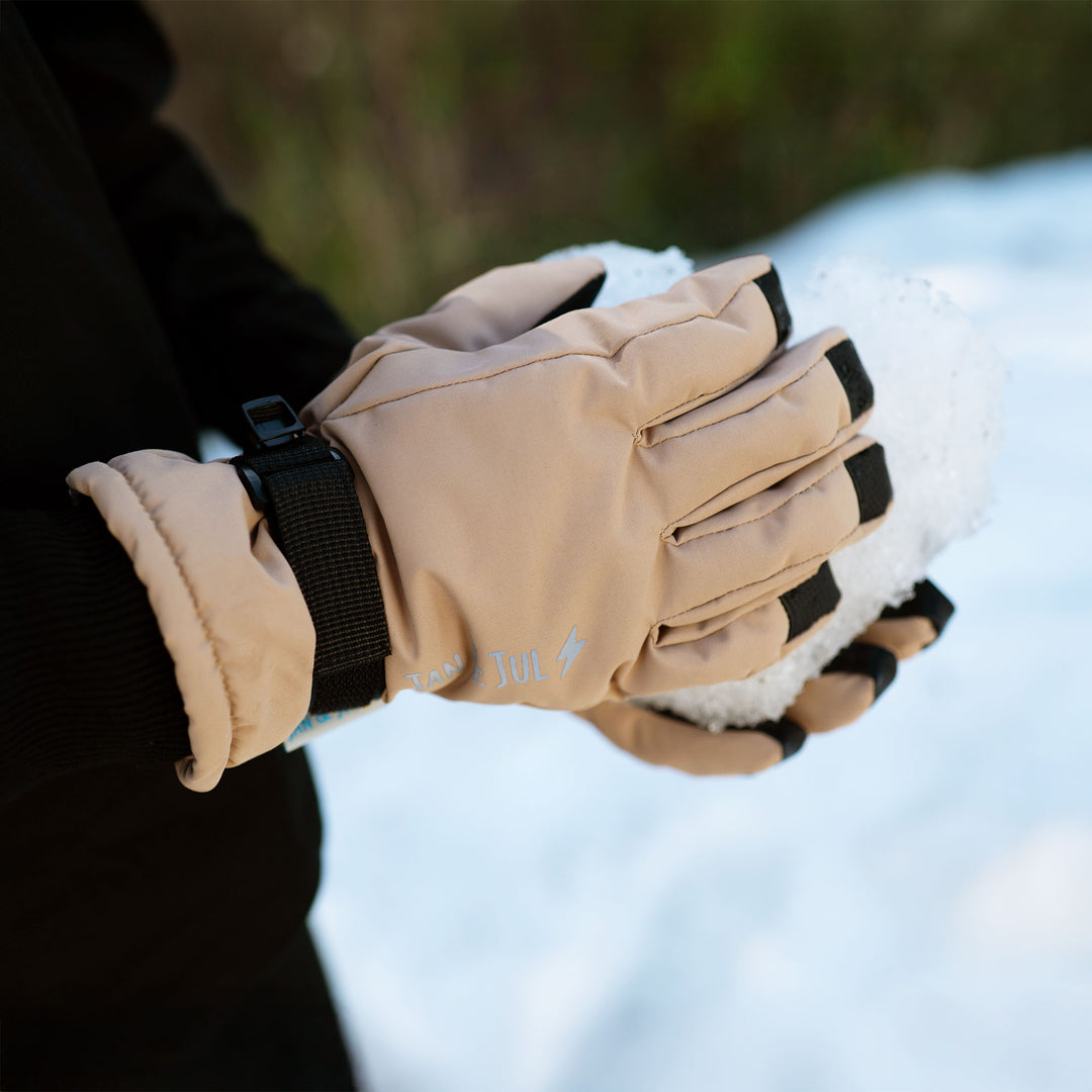 >Jan & Jul Kids Waterproof Snow Gloves - Soft Brown