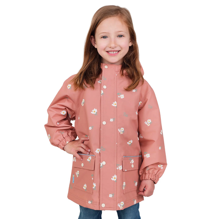 >Jan & Jul Kids Cozy-Dry Waterproof Rain Jacket - Apricot Flower