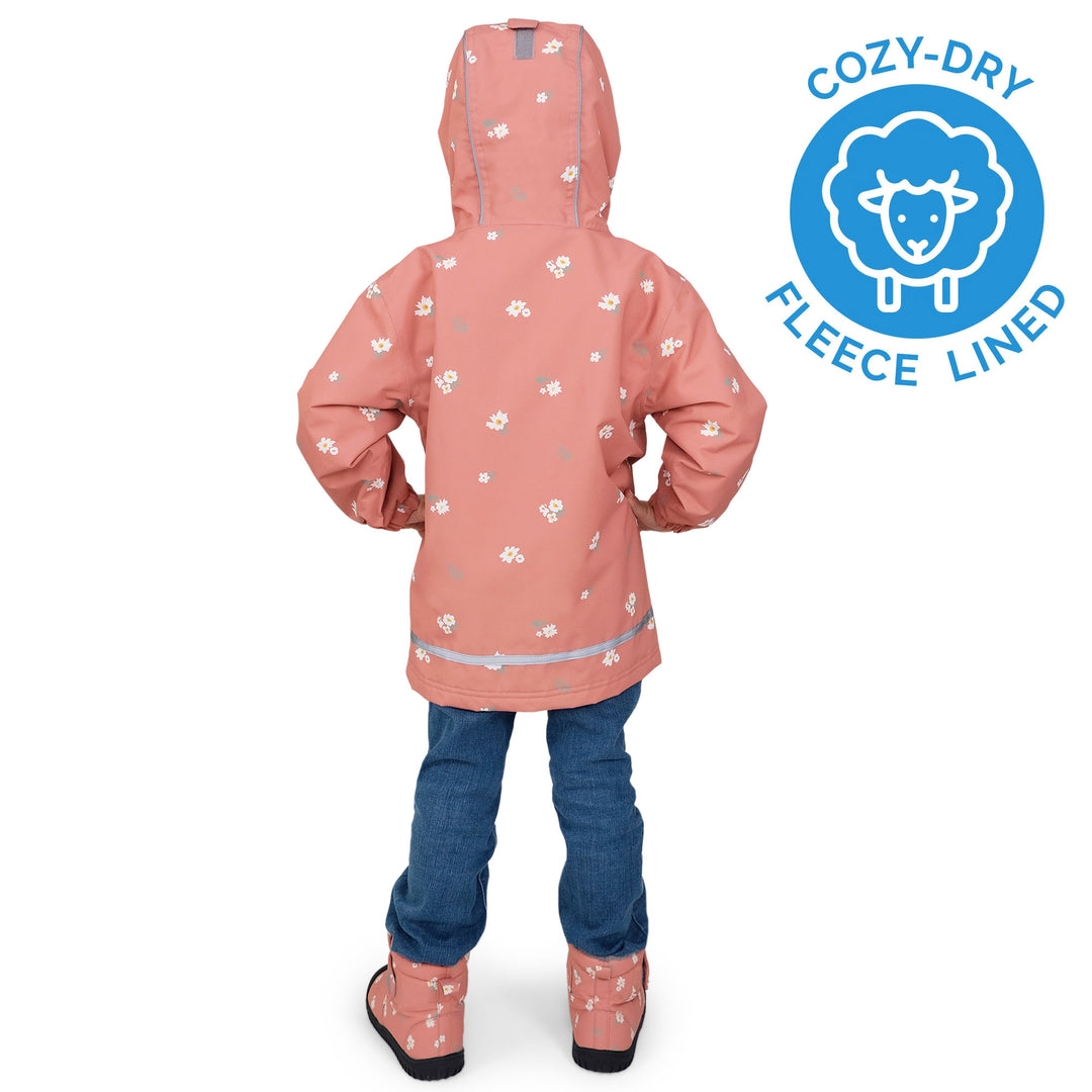 >Jan & Jul Kids Cozy-Dry Waterproof Rain Jacket - Apricot Flower