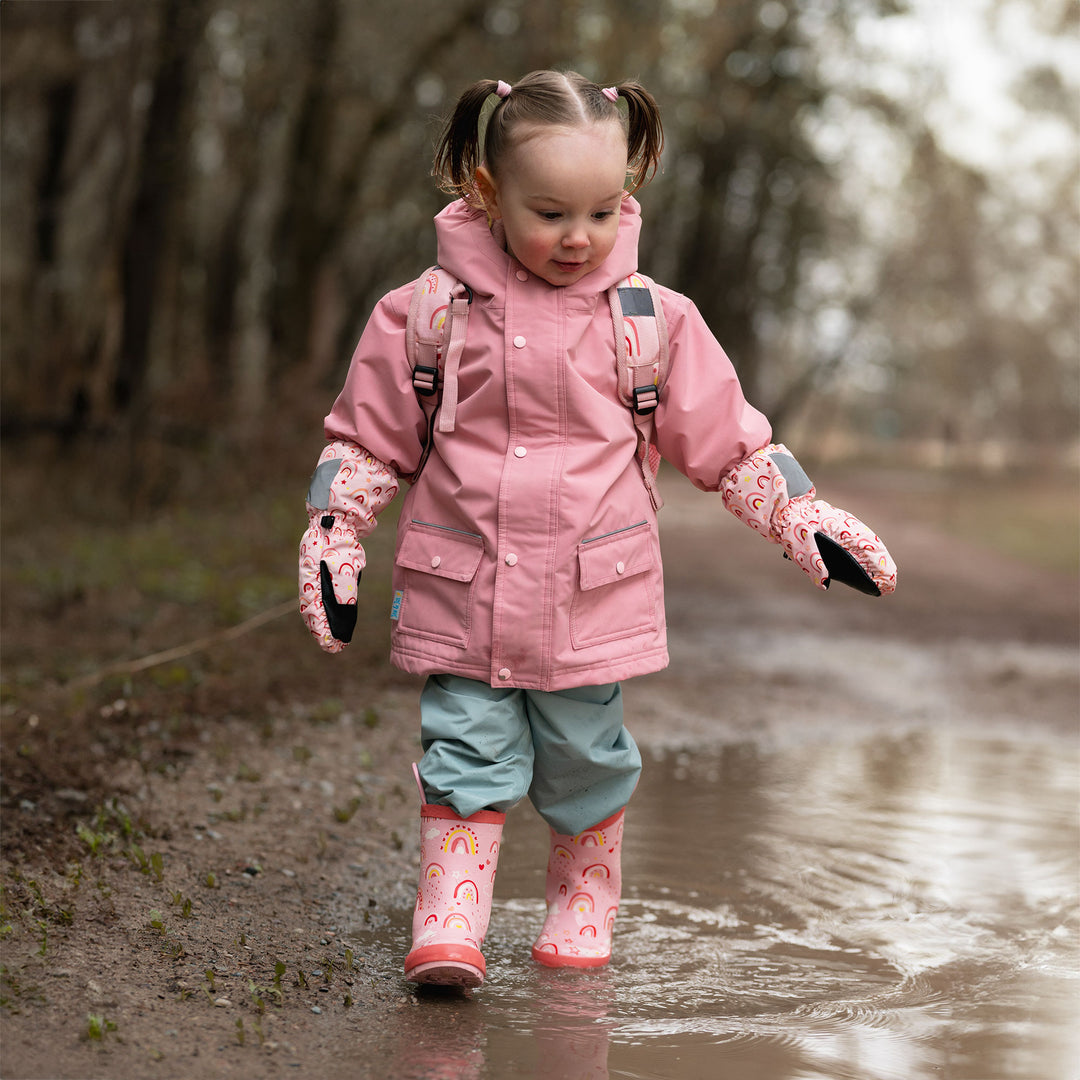 >Jan & Jul Kids Cozy-Dry Waterproof Rain Jacket - Dusty Pink