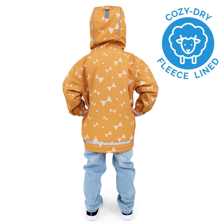 >Jan & Jul Kids Cozy-Dry Waterproof Rain Jacket - Geo Bow