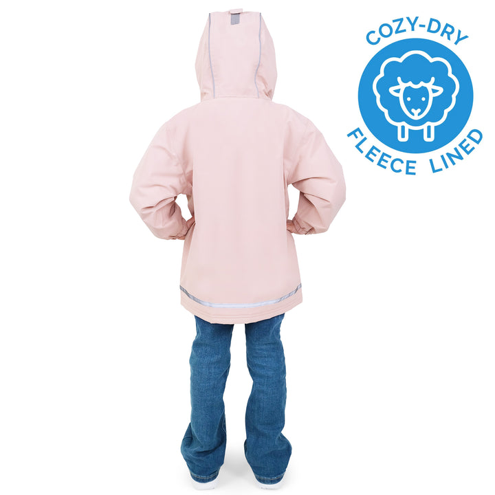 >Jan & Jul Kids Cozy-Dry Waterproof Rain Jacket - Light Pink