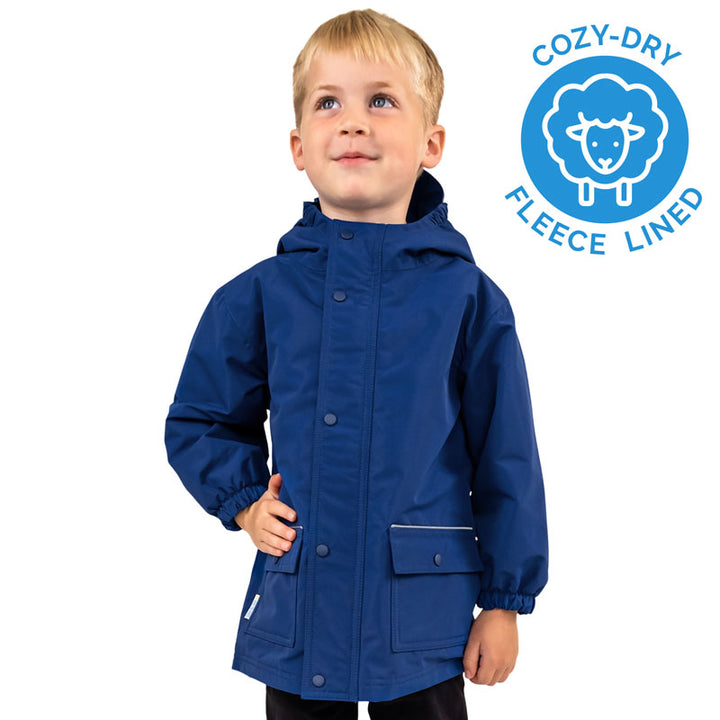 >Jan & Jul Kids Cozy-Dry Waterproof Jacket - Nebula Blue