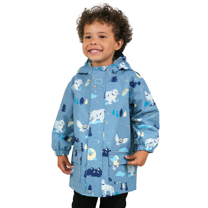 >Jan & Jul Kids Cozy-Dry Waterproof Rain Jacket - Wolf and Bear