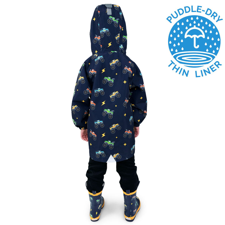 >Jan & Jul Kids Shell/Puddle-Dry Waterproof Jacket - Big Trucks