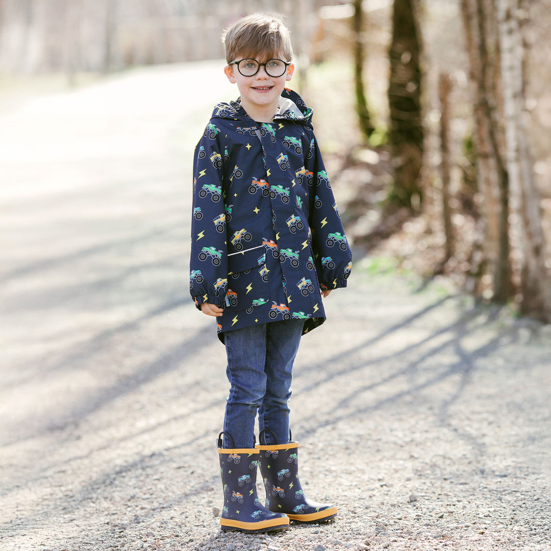>Jan & Jul Kids Shell/Puddle-Dry Waterproof Jacket - Big Trucks