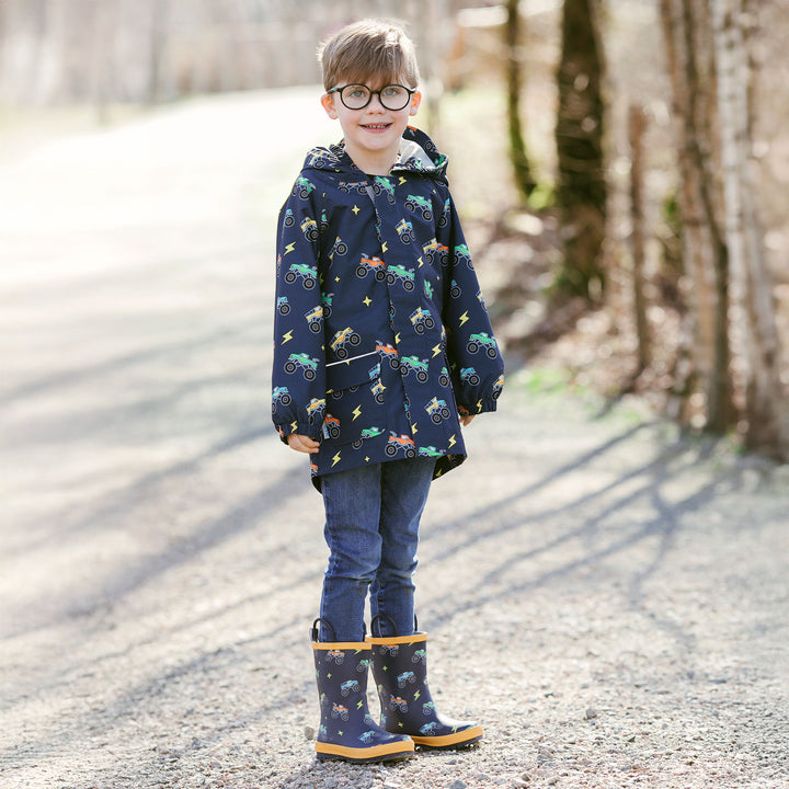 >Jan & Jul Kids Shell/Puddle-Dry Waterproof Jacket - Big Trucks