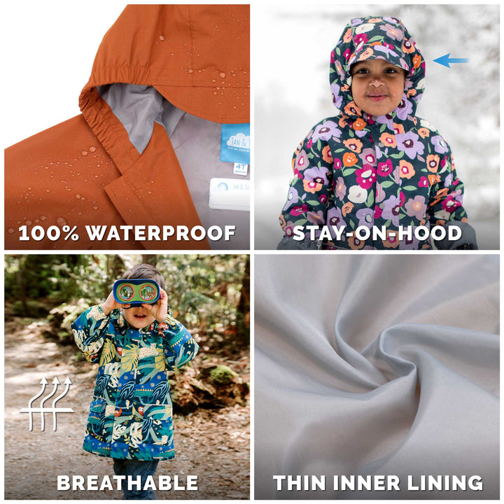 >Jan & Jul Kids Shell/Puddle-Dry Waterproof Jacket - Big Trucks