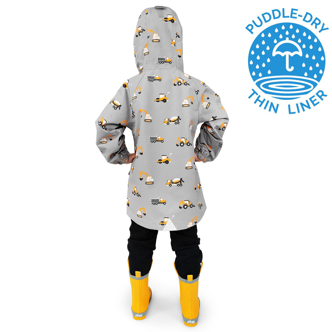 >Jan & Jul Kids Shell/Puddle-Dry Waterproof Jacket - Grey Construction