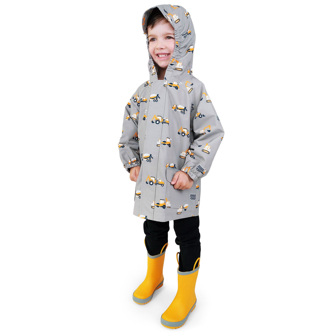 >Jan & Jul Kids Shell/Puddle-Dry Waterproof Jacket - Grey Construction