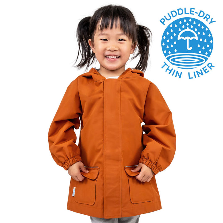 >Jan & Jul Kids Puddle-Dry Waterproof Jacket - Terracotta