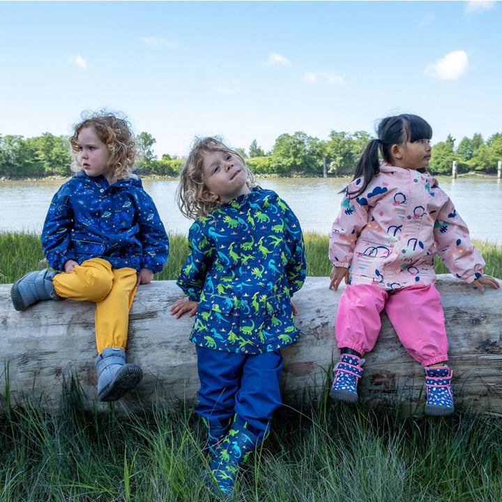 >Jan & Jul Kids Cozy-Dry Rain & Snow Pants - Nebula Blue