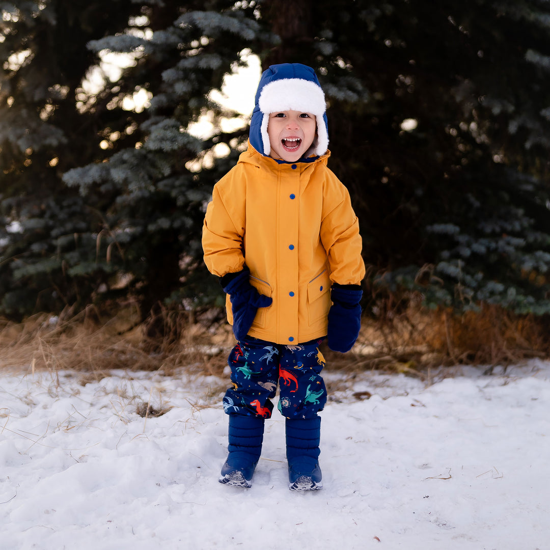 >Jan & Jul Kids Cozy-Dry Rain & Snow Pants - Space Dinos