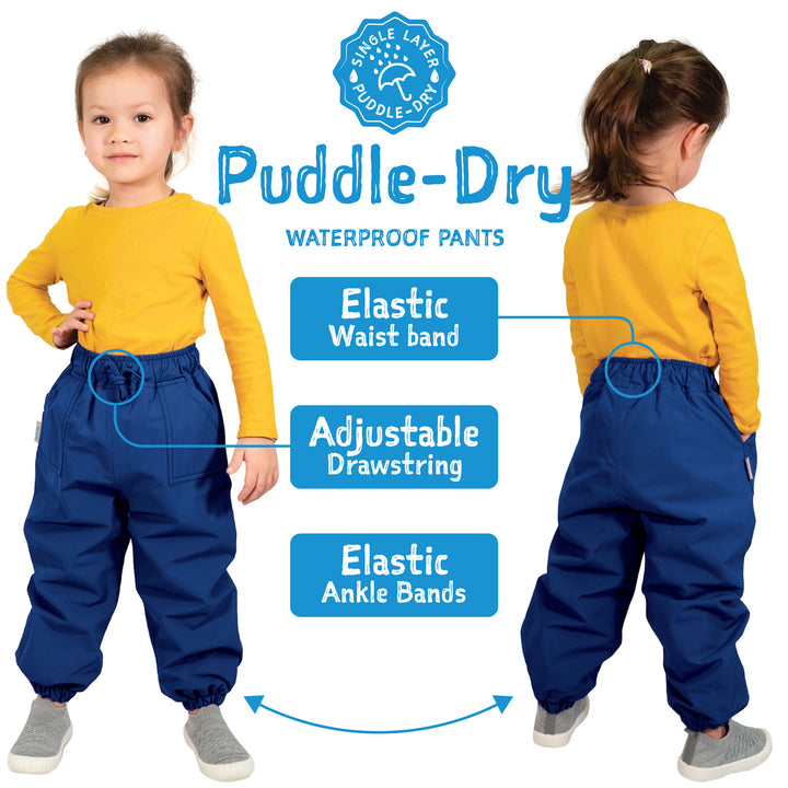 >Jan & Jul Kids Puddle-Dry Rain Pants (Single Layer) - Wolf and Bear