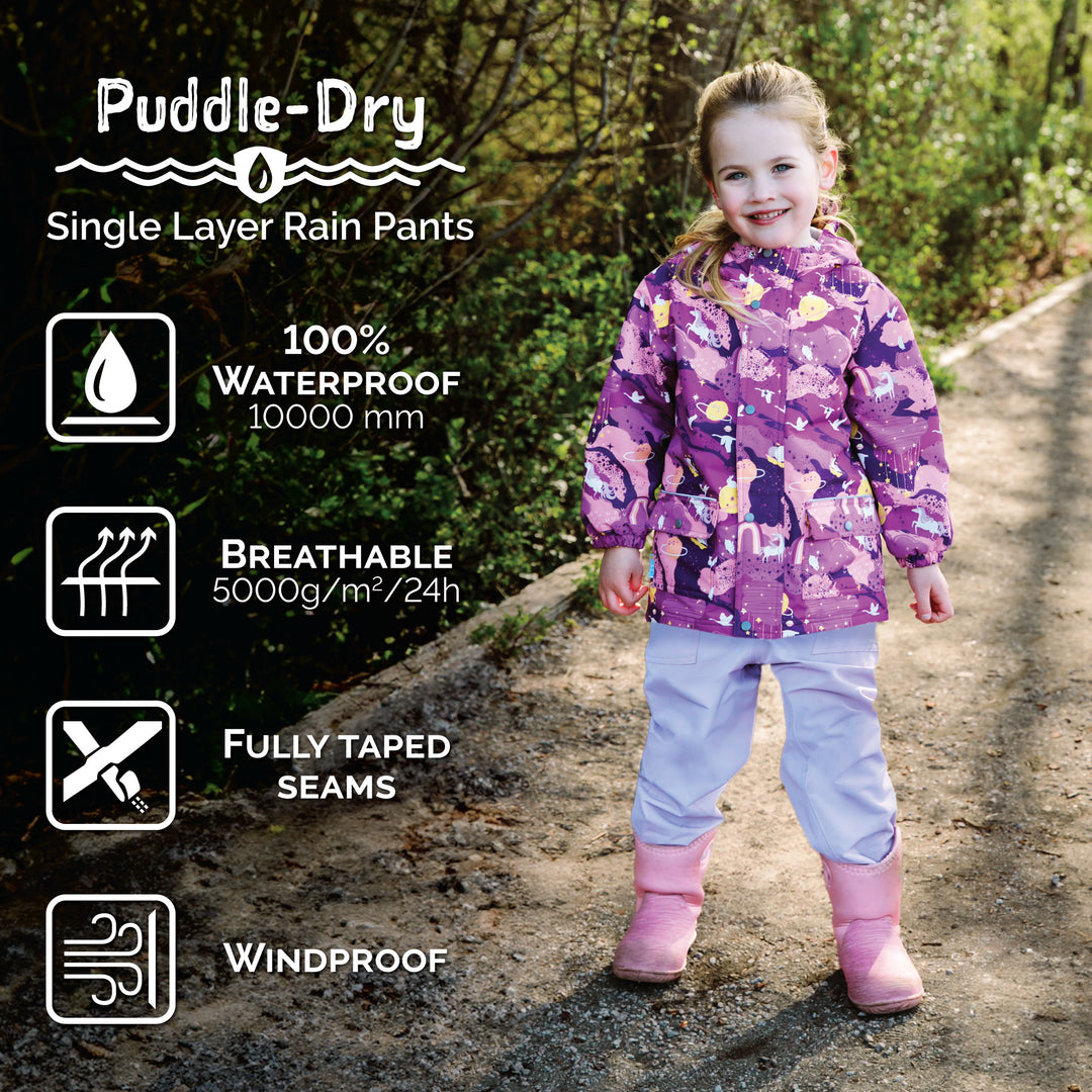 >Jan & Jul Kids Puddle-Dry Rain Pants (Single Layer) - Wolf and Bear
