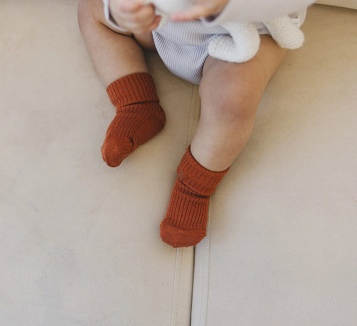 >Woolino Baby and Toddler Wool Socks - Terracotta