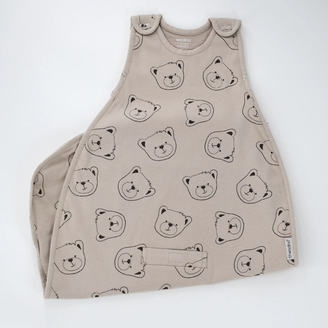 >Woolino Merino Wool 4 Season BABY Sleep Bag ULTIMATE  - Teddy Bear