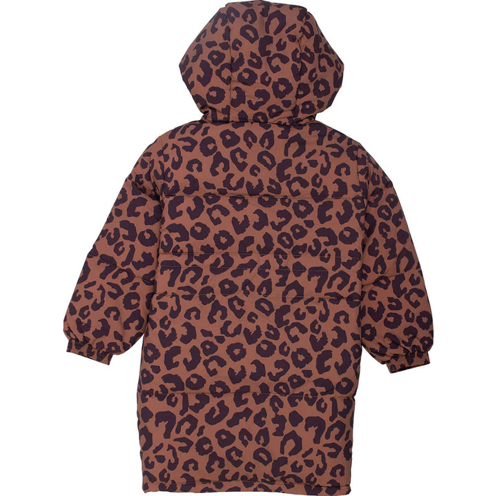 Wynken Kids Riga Long Down Coat Jacket - Brun Animal Print