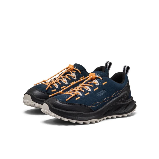 >KEEN Kids Jasper Zionic All-Terrain Traction Sneaker - NAVAL ACADEMY/FLAME ORANGE
