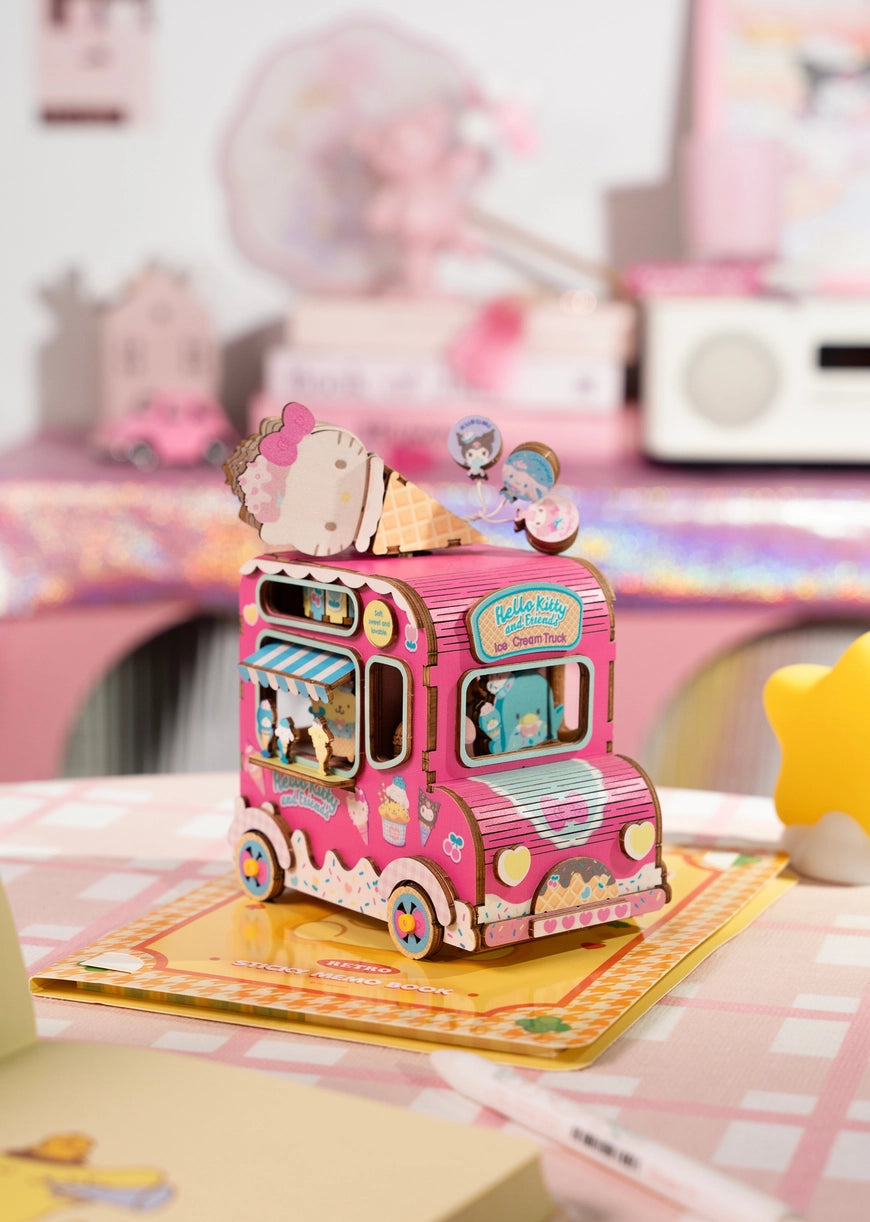 >Hands Craft Hello Kitty® and Friends Wooden Music Box: Ice Cream Truck