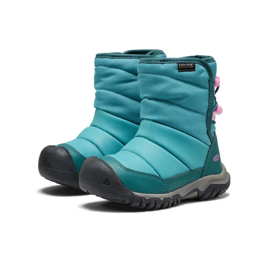 >KEEN Kids Puffrider Waterproof Winter Boot - BRITTANY BLUE/CASHMERE ROSE