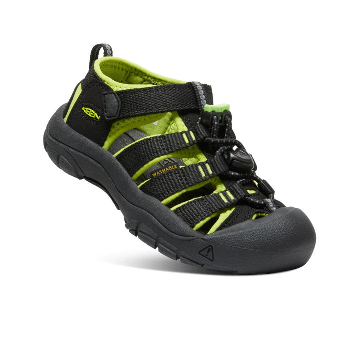 >KEEN Kids Newport H2 Quick-Dry Sandal - Black/Lime Green