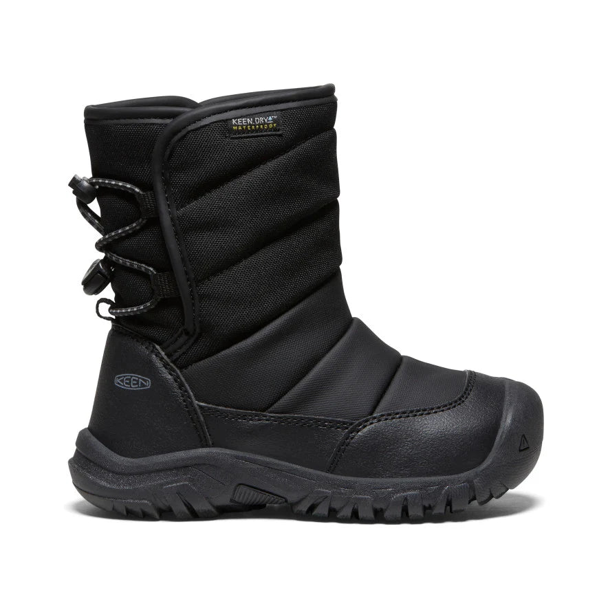 >KEEN Kids Puffrider Waterproof Winter Boot - BLACK/STEEL GREY
