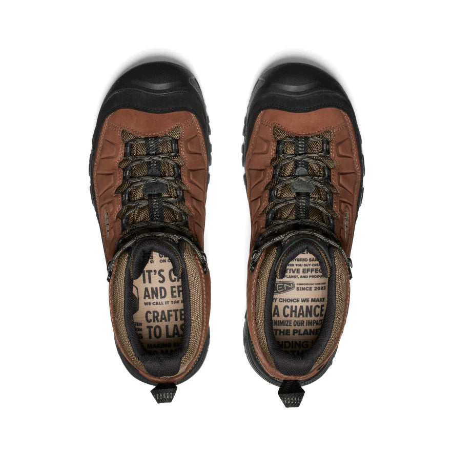 >KEEN Men's Targhee IV Wide Waterproof Hiking Boot - BISON/BLACK