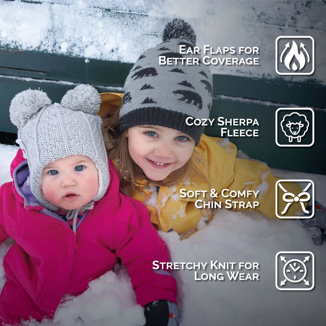 >Jan &amp; Jul Kids Knit Bear Beanies - Cream Bear