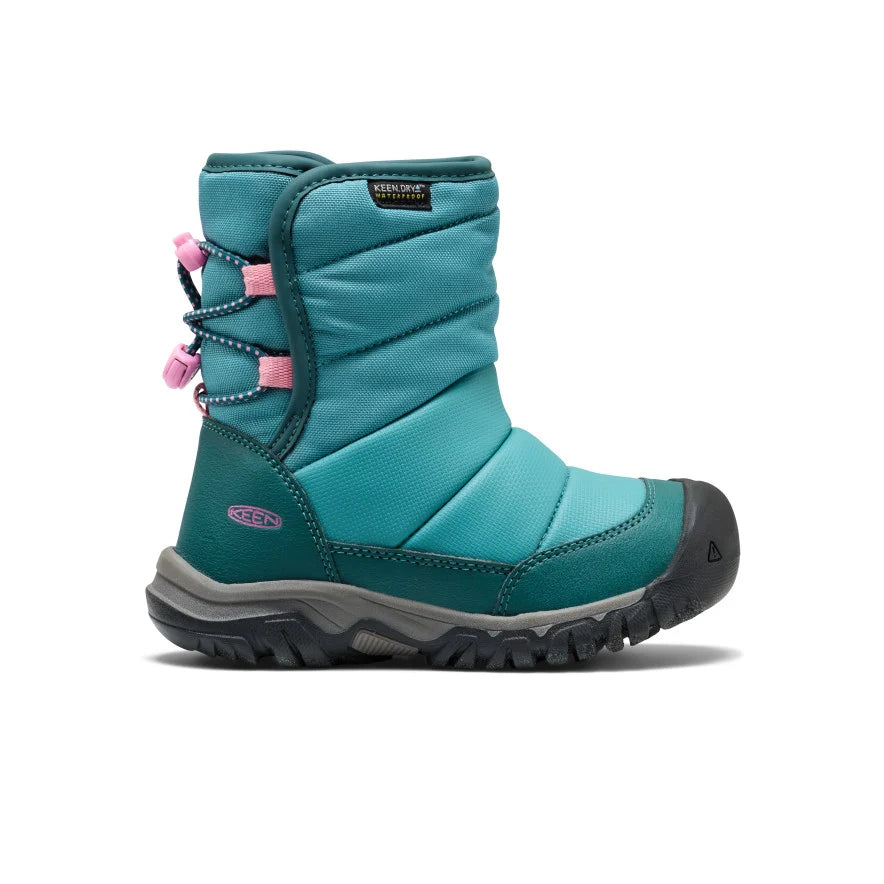 >KEEN Kids Puffrider Waterproof Winter Boot - BRITTANY BLUE/CASHMERE ROSE